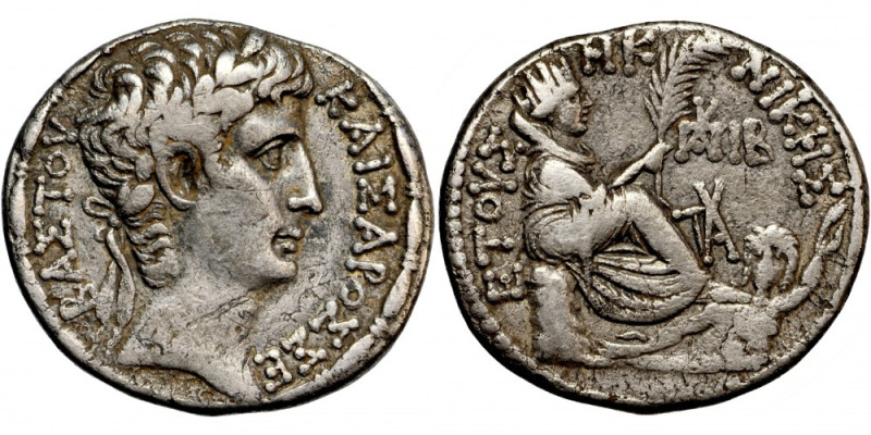 Roman Provincial, Syria, Augustus (27 B.C.- A.D. 14), AR Tetradrachm dated year ...