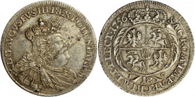Augustus III, tymf (ort) 1756, Leipzig, E. Croll, Prussian forgery (ephraimite) R3