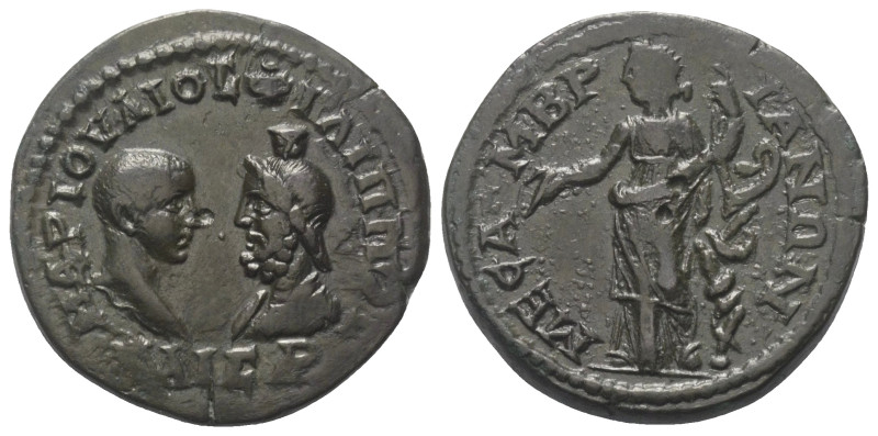 Thrakien. Mesembria. Philippus II. (247 - 249 n. Chr.) und Serapis.

 Bronze....