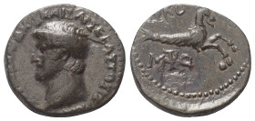 Bithynien. Nikomedia. Nero (54 - 68 n. Chr.).

 Bronze.
Vs: Kopf links.
Rs: Capricorn rechts.

19 mm. 3,72 g. 

RPC 2086 var. (Kopf rechts).
...