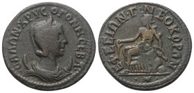 Ionien. Ephesos. Salonina (gest. 268 n. Chr).

 Bronze.
Vs: Drapierte Büste mit Diadem auf Mondsichel rechts.
Rs: Artemis mit Patera auf Fels nach...