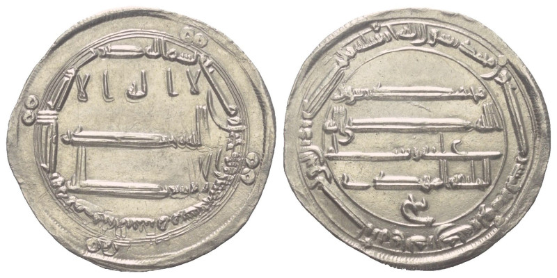 Abbasiden. al-Mahdi (158 - 169 H. / 775 - 785).

 Dirham (Silber). 163 H. Madi...