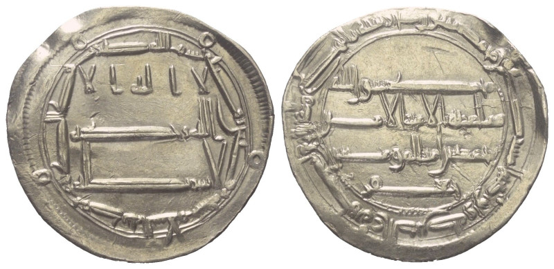 Abbasiden. ar-Rashid (170 - 193 H. / 786 - 809).

 Dirham (Silber). 180 H. Mad...