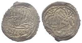 Menteshe. Ahmad Ghazi (759 - 793 H. / 1377 - 1391).

 Akce (Silber). Ohne Jahr. Ohne Münzstätte.
Vs: Shahadah in Achtpass.
Rs: Name des Regenten i...