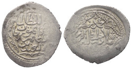 Karamaniden. Muhammad bin 'Ala ad-Din (805 - 822 H. / 1402 - 1419).

 Dirham (Silber). Ohne Jahr. Larende.
Prägung als Vasall Timur Lenks.
Vs: Tit...