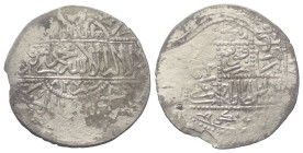 Karamaniden. Muhammad bin 'Ala ad-Din (2. Regierung 824 - 827 H. / 1421 - 1427).

 Akce (Silber). 827 H. Konya.
Vs: Shahadah und Jahr.
Rs: Titel u...