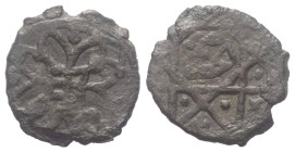 Osmanen. Selim I. (918 - 926 H. / 1512 - 1520).

 Mangir (Kupfer). Ohne Jahr. Hisn.
Vs: Ornament.
Rs: Münzstätte.

15,5 mm. 1,53 g. 

Damali -...