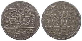 Osmanen. Ahmed III. (1115 - 1143 H. / 1703 - 1730).

 10 Para (Silber). 1115 H. (Mim-Re). Kostantiniye.
Vs: Tugra, Prägestätte und Jahr des Regieru...