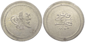 Osmanen. Abdülmecid (1255 - 1277 H. / 1839 - 1861).

 6 Kurush (Silber). 1255 H. (Jahr 1). Kostantiniye.
Vs: Tughra, rechts im Feld Zweig mit Blüte...