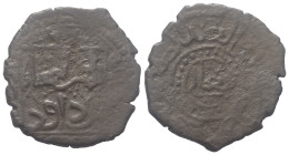 Menkujakiden (Mengücekiden). Fakhr ad-Din Baramshah (563 - 622 H. / 1167 - 1225).

 Fals (Kupfer). 600 H. Arzinjan (Erzincan).
26 mm. 6,09 g. 

A...