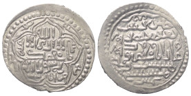 Ilkhaniden. Ghazan Mahmud (694 - 703 H. / 1295 - 1304).

 Dirham (Silber). 699 H. Amasya.
Vs: Shahadah und Münzstätte in Fünfpass; außen Jahr.
Rs:...