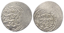Ilkhaniden. Sulayman (739 - 746 H. / 1339 - 1346).

 2 Dirhams (Silber). 741 H. Akhlat (Hilat).
Typ C.

Vs: Im Achtpass Shahadah; an den Seitenrä...