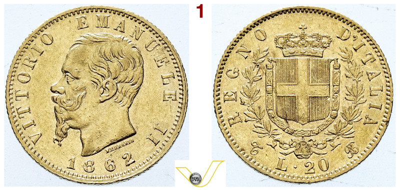 Regno d'Italia Vittorio Emanuele II (1861-1878) 20 Lire 1862 Torino, oro, bello ...