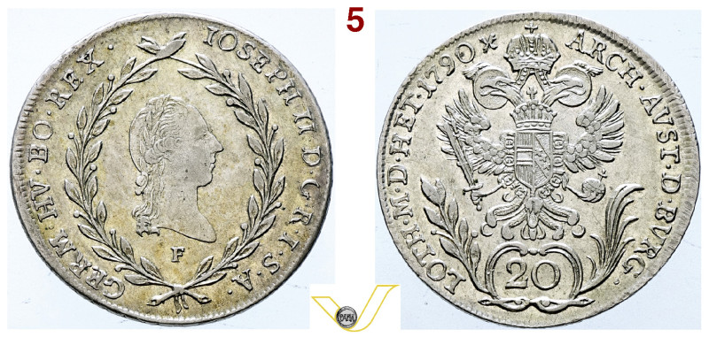 Sacro Romano Impero Kaiser Leopold II (1790-1792) 20 Kreuzer 1792 F, Hall; AG. H...