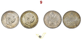Impero Austro Ungarico Kaiser Franz Joseph I (1848-1916) 2 Corone 1912 e 2 Corone 1913, AG. FdC (2) (target 100€)