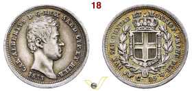 Regno di Sardegna Carlo Alberto (1831-1849) 25 Centesimi 1833 Torino, AG. BB/q.Spl (target 80€)