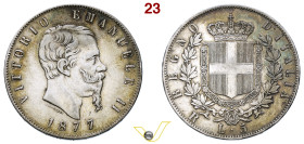 Regno d'Italia Vittorio Emanuele II (1861-1870) 5 Lire 1877 Roma, AG. buon BB (target 20€)