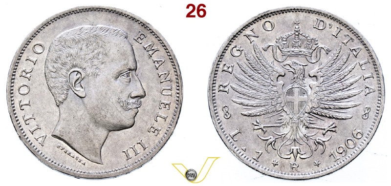 Regno d'Italia Vittorio Emanuele III (1900-1946) 1 Lira 1906, AG. Pagani 766; mi...