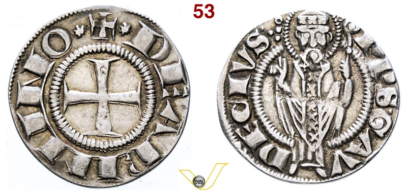 Rimini (1250-1385) Grosso Agontano. 1250-1385. AR 1,99 ✠ ✶ DE ARIMINO ✶, croce p...