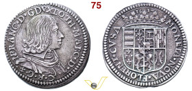 Gran Ducato di Toscana - Nicolò Francesco di Lorena, 1634-1635. Quarto di ducatone o testone 1634, AR 8,53 g. NFRANC·D·G DVX LOTH·MARC·D – C·B·C·++ Bu...
