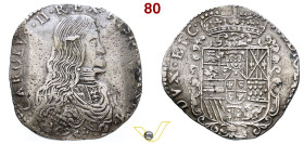 Ducato di Milano Carlo II di Spagna (1665-1700) Filippo 1694, Milano, AG 27,71. D/ busto paludato e corazzato di Carlo II a destra - R/ stemma di Spag...