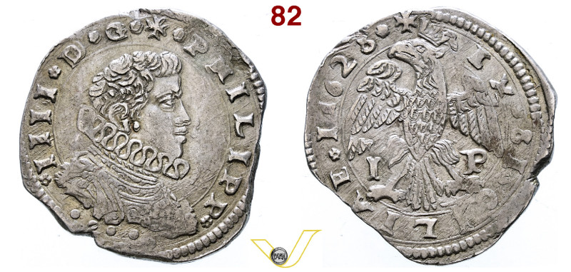 Regno di Sicilia Filippo IIII (1621-1665) Da 4 Tari 1628, Messina, 1628 AG 9,57 ...