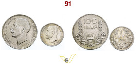 Bulgaria Ferdinand I (1887-1918) 1 Leva 1913 Kremnitz, AG (Spl); Boris III (1918-1943) - 100 Leva 1937, AG Colpetto (Spl); (2) (target 30€)