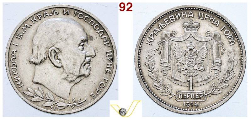 Montenegro - Nicola I (1860-1918) - Perpera 1914. AG. Splendido (target 20€)