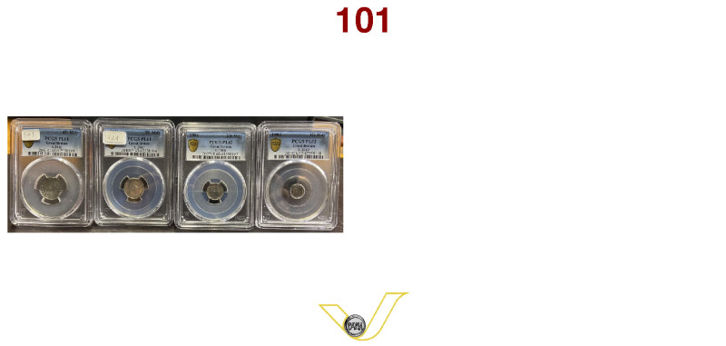 UK Edward VII 1901-1910 Maundy set in AG ( 1-2-3-4 D), 1904 S. 3989 - 3988 - 398...
