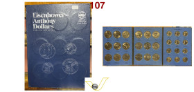 US Dollari Eisenhower 1971-1978 album Whitman coin folder con 18 monete da 1 dollaro (spl/fdc) (target 50€)
