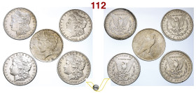 US dollaro 1879 O New Orleans (BB+); dollaro 1898 S San Francisco (q.BB); dollaro 1898 S San Francisco (BB); dollaro 1899 S San Francisco (q.BB); Doll...