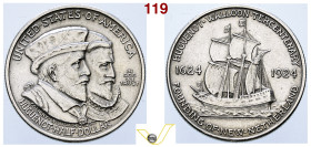 US 1/2 dollaro Huguenot-Walloon Tercentenary 1924, AG. Rara. Bello Splendido (target 70€)