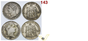 Francia 4 monete in argento: 5 Franchi 1813Q (MB); 5 Franchi 1826W (MB); 5 Franchi 1873K (BB); 5 Franchi 1878K (BB) (4) (target 100€)
