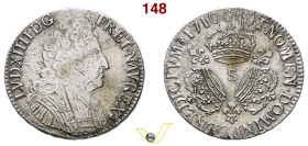 Regno di Francia Louis XIV (1643-1715) Écu aux trois couronnes, 1710 S Reims, AG gr. 30.34. G.229
ex asta Edition Gadoury Online 34, Monaco 21/4/2022,...
