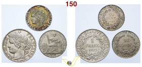 Repubblica Francese, III Repubblica (1871-1940) 50 Centesimi 1873 A Parigi (Spl+); 10 Centesimi 1895 (magnifica patina iridescente Fdc). Monetazione p...