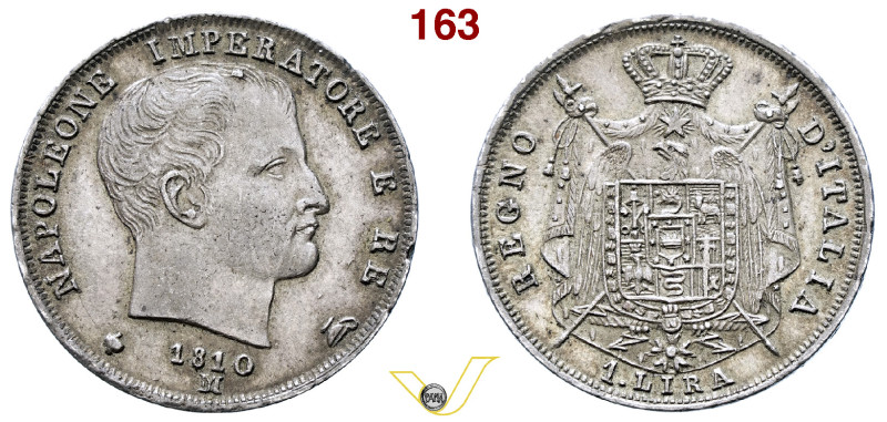 Regno d'Italia Napoleone I (1805-1814) 1 Lire 1810 Milano. AG g 4,98. Pagani 47 ...