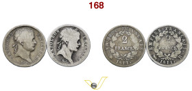 Impero Francese (1804-1814) 2 Franchi 1811 B Rouen (D); 2 Franchi 1811 Q Perpignan (D) in argento (2) (target 50€)