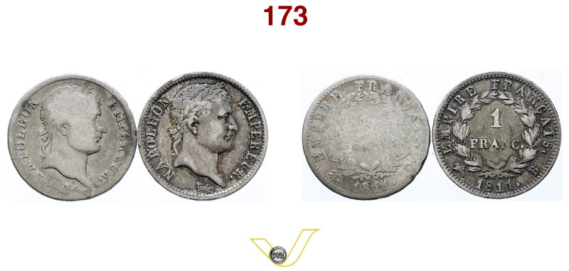 Impero Francese (1804-1814) 1 Franco 1811 B Rouen (MB); 1 Franco 1811 B Rouen (D...