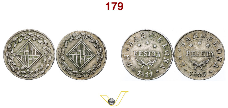 Occupazione francese di Barcellona (1808-1814) 1 Peseta 1809, Barcellona AG g. 5...