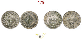 Occupazione francese di Barcellona (1808-1814) 1 Peseta 1809, Barcellona AG g. 5,71 (BB); 1 Peseta 1811, Barcellona AG g. 5,54 (Spl). (2) (target 150€...