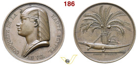 Medaglia Conquista dell'alto Egitto anno VII (1799), op. Galle. Bronzo gr. 17,22 - Ø 35,0mm D/ CONQUÀTE DE LA - HAUTE EGYPTE• testa di Isis a sinistra...