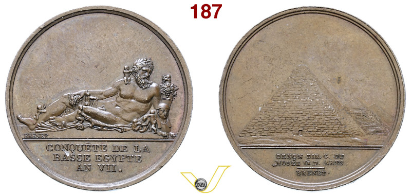 Medaglia Conquista del basso Egitto 1798, op. Brenet. Bronzo gr. 15,13 - Ø 33,1m...