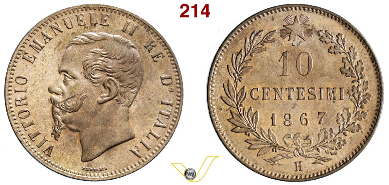 Regno d'Italia Vittorio Emanuele II (1860-1878) 10 Centesimi 1867 H Birmingham (...