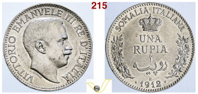 Regno d'Italia Vittorio Emanuele III (1900-1946) Monetazione per la Somalia Rupia 1912, Roma, AG. Spl (target 120€)