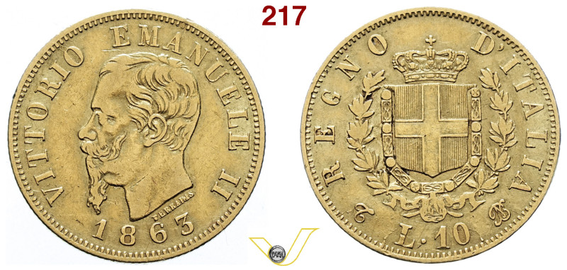 Regno d'Italia Vittorio Emanuele II (1860-1878) 10 Lire 1863 Torino, oro, MB/BB ...