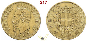 Regno d'Italia Vittorio Emanuele II (1860-1878) 10 Lire 1863 Torino, oro, MB/BB (target 150€)