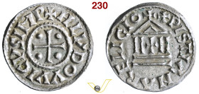 Ludovico il Pio (814-840) Zecca italiana incerta, forse Milano o Pavia - Denaro in argento. Non comune, buon BB (target 150€)