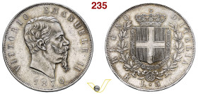 Regno d'Italia Vittorio Emanuele II (1860-1878) 5 Lire 1870 Roma. AG. Non comune Spl (target 100€)