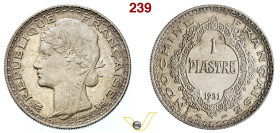 Indocina Francese (1901-1931) 1 Piastre 1831 Parigi, AG. Fdc (target 80€)