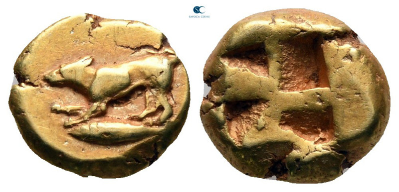 Mysia. Kyzikos circa 500-450 BC. 
Sixth Stater or Hekte EL

11 mm, 2,74 g

...